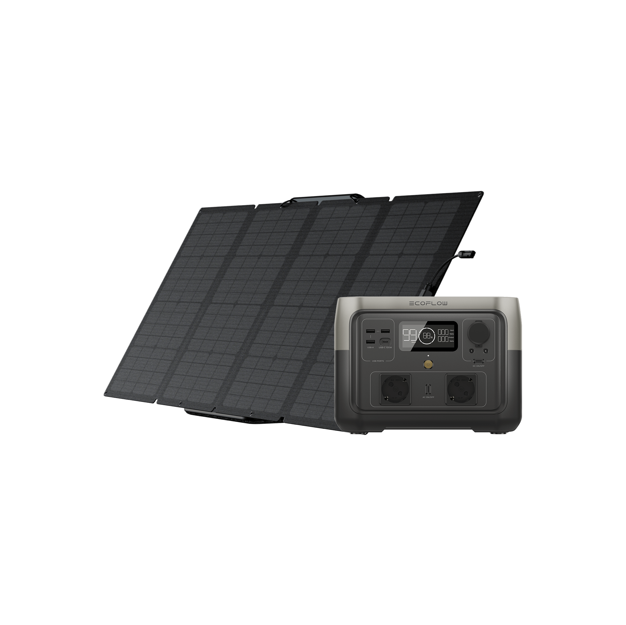 EcoFlow RIVER 2 Max RIVER 2 Max + 160W Tragbares Solarpanel