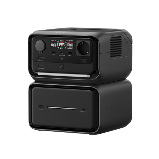 EcoFlow RIVER 3 Plus Tragbare Powerstation RIVER 3 Max Plus (RIVER 3 Plus + Zusatzbatterie 600)