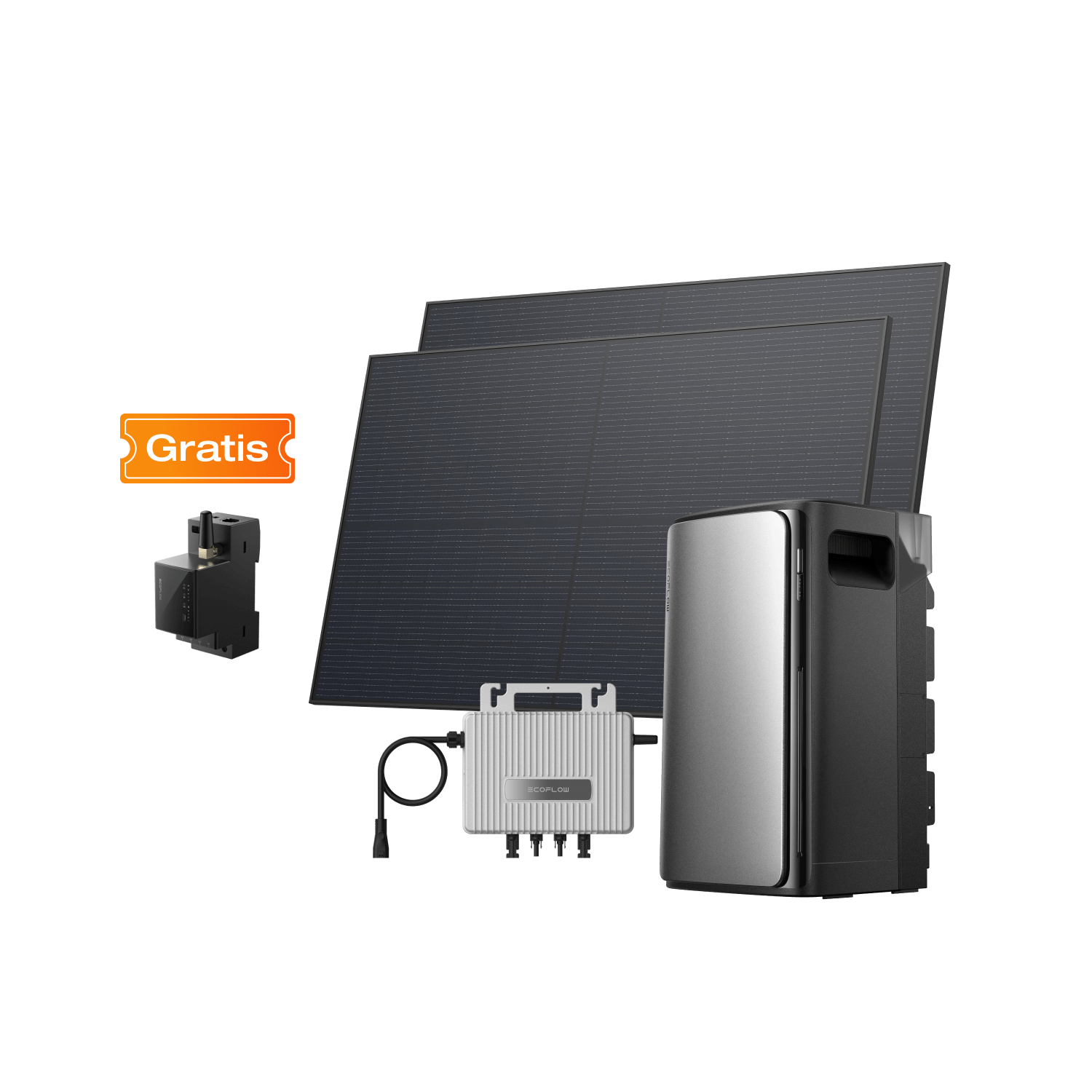 EcoFlow STREAM AC Pro + 2 × 450 W Starres Solarpanel + STREAM Mikro-Wechselrichter
