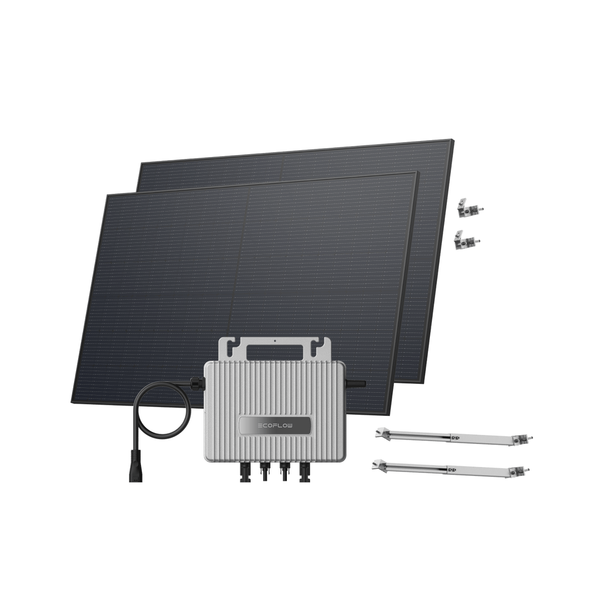 EcoFlow STREAM Adjustable Facade Kit 45° Wall / (900Wp) 2 × 450W Rigid Solar Panel + STREAM Microinverter / Bracket Adjustable: Facade