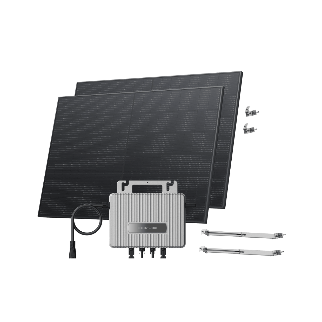 EcoFlow STREAM Adjustable Facade Kit 90° Wall / (800Wp) 2 × 400W Rigid Solar Panel + STREAM Microinverter / Bracket: Facade