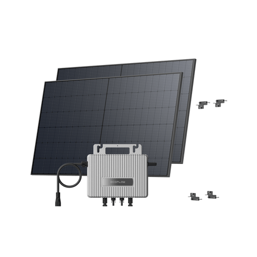 EcoFlow STREAM Adjustable Facade Kit 90° Wall / (1040Wp) 2 × 520W Rigid Solar Panel + STREAM Microinverter / Bracket: Facade