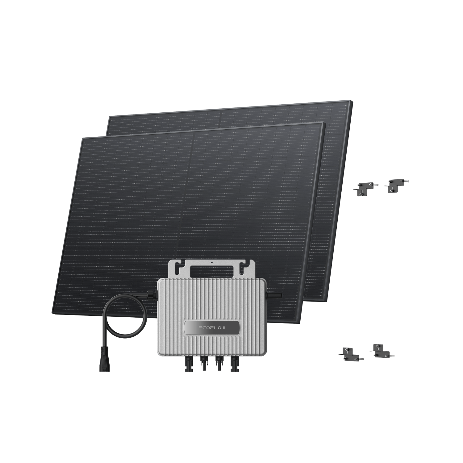 EcoFlow STREAM Adjustable Facade Kit 90° Wall / (800Wp) 2 × 400W Rigid Solar Panel + STREAM Microinverter / Bracket: Facade