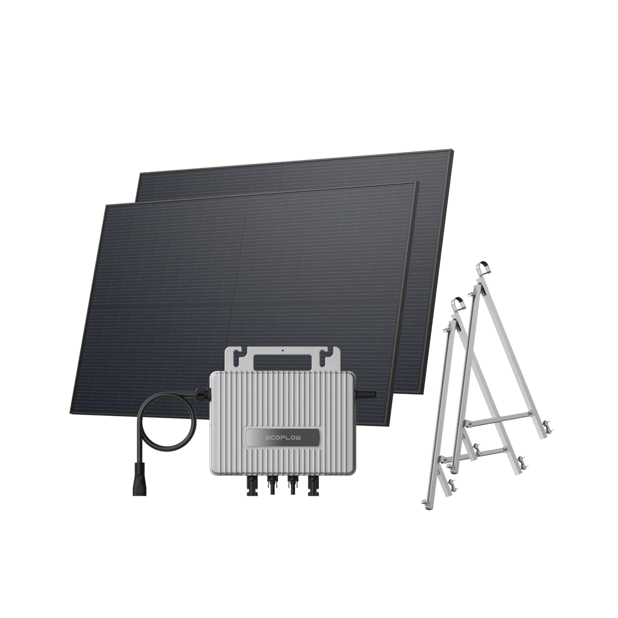 EcoFlow STREAM Balcony Kit Glass Balcony / (900Wp) 2 × 450W Rigid Solar Panel + STREAM Microinverter / Bracket: Semi-enclosed Balcony