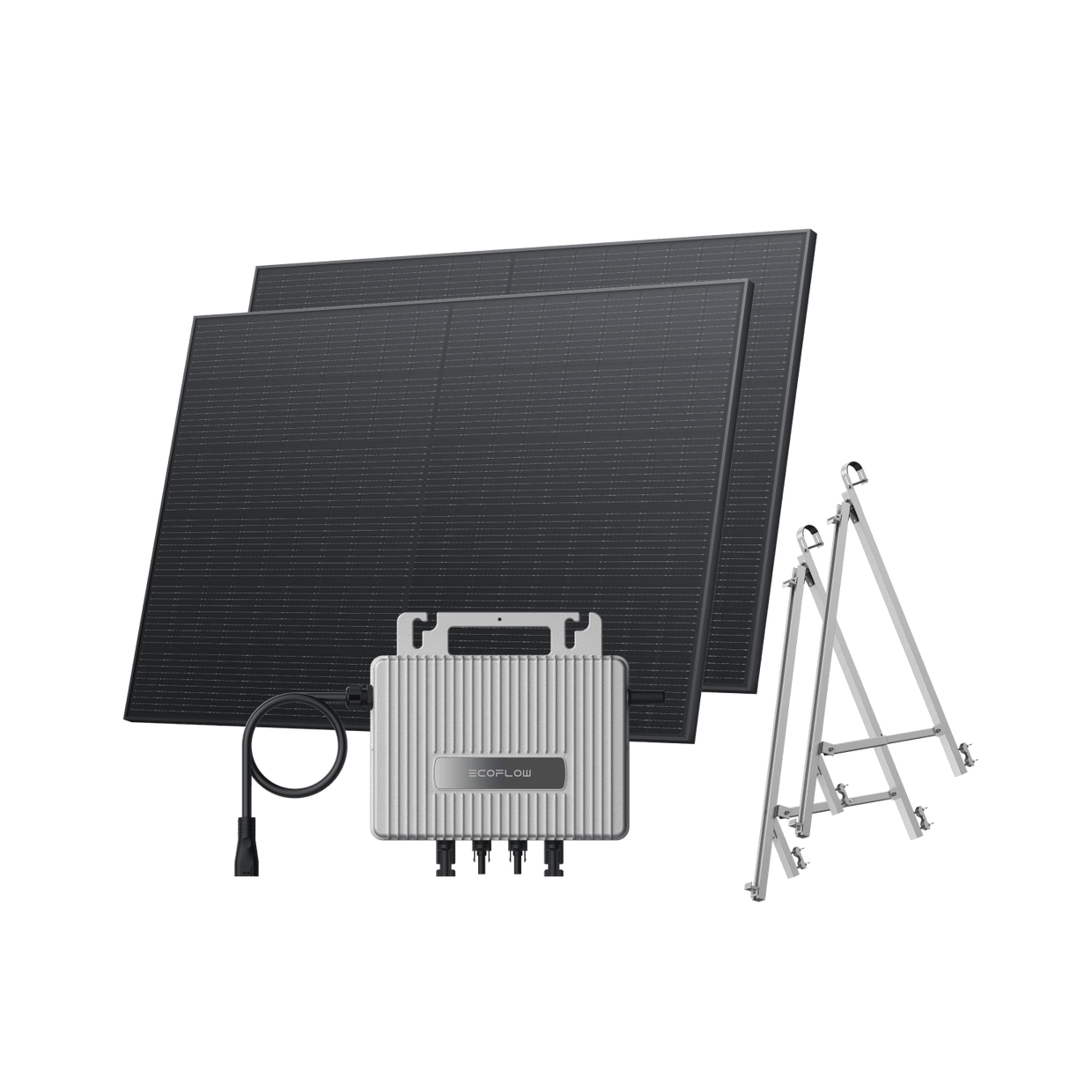 EcoFlow STREAM Balcony Kit Lattice Balcony / (800Wp) 2 × 400W Rigid Solar Panel + STREAM Microinverter / Bracket: Semi-enclosed Balcony