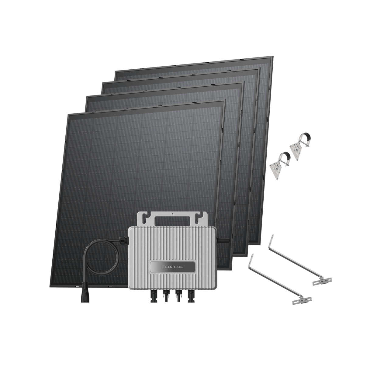 EcoFlow STREAM Balcony Kit Lattice Balcony / (1000Wp) 4 × 250W Rigid Solar Panel + STREAM Microinverter / Bracket: Lightweight