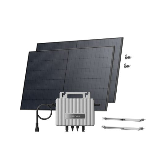 EcoFlow STREAM Balcony Solar System STREAM Microinverter + 2 x 520 W Rigid Solar Panel / Bracket Adjustable: Facade
