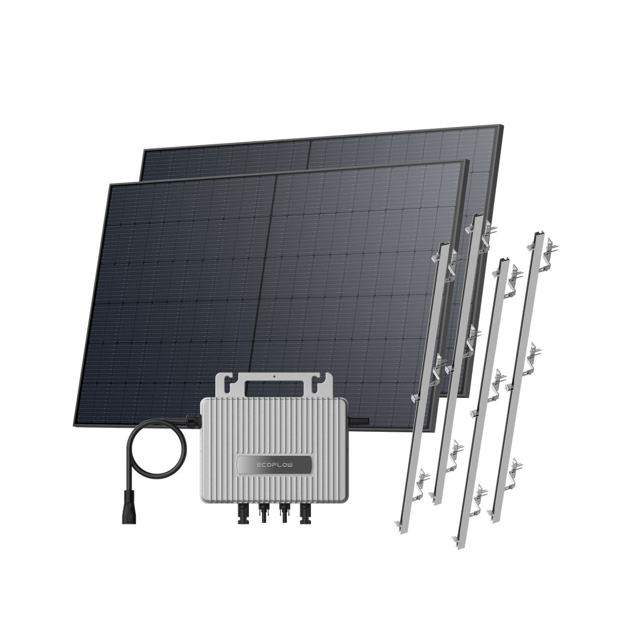 EcoFlow STREAM Balcony Solar System STREAM Microinverter + 2 x 520 W Rigid Solar Panel / Bracket: Pitched Roof