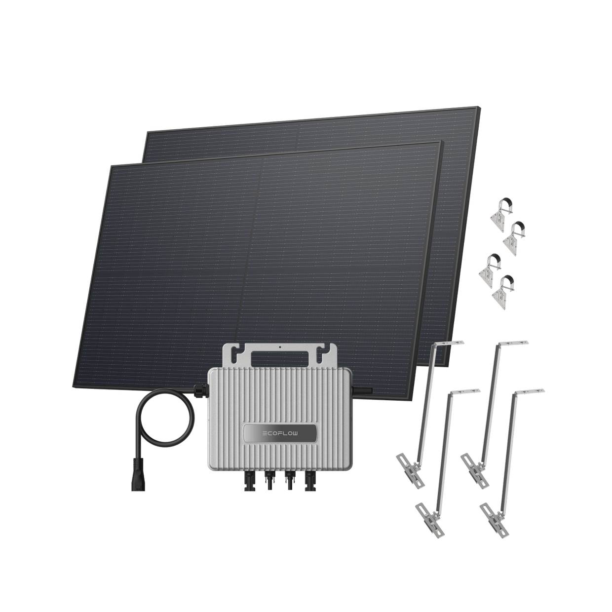 EcoFlow STREAM Garden/Ground Kit (900Wp) 2 × 450W Rigid Solar Panel + STREAM Microinverter / Bracket: Adjustable Solar Support
