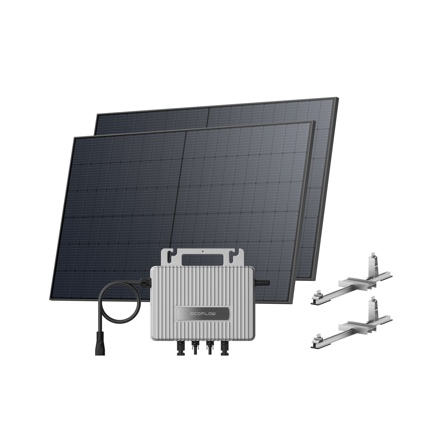 EcoFlow STREAM Roof Kit Flat Roof / (1040Wp) 2 × 520W Rigid Solar Panel + STREAM Microinverter / Bracket: Flat Roof