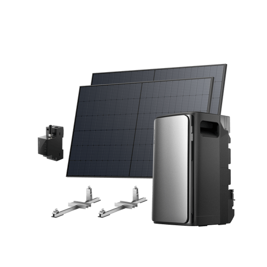 EcoFlow STREAM Ultra/Pro STREAM Pro / 2 × 520 W Starres Solarpanel + Smart Meter + 2 × Halterung - Flachdach\Flachboden