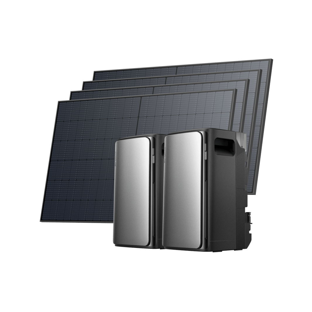 Kit Solaire EcoFlow STREAM Ultra X - Batterie 3,84 KWh LFP + 4 Panneaux 520 W, Onduleur Intégré, Plug&Play, Pour Autonomie énergétique Maison
