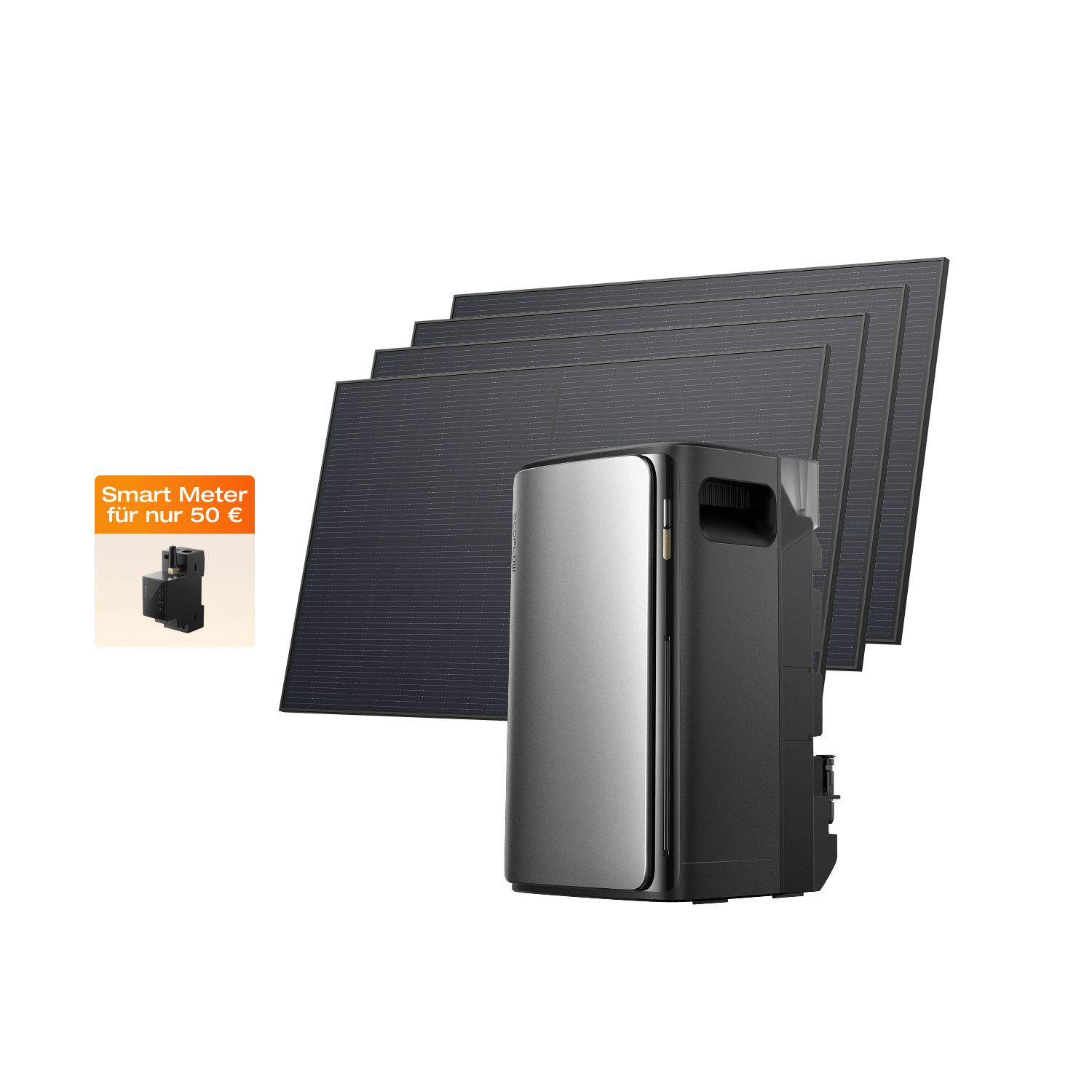 EcoFlow STREAM Ultra + 4 × 450 W Starres Solarpanel