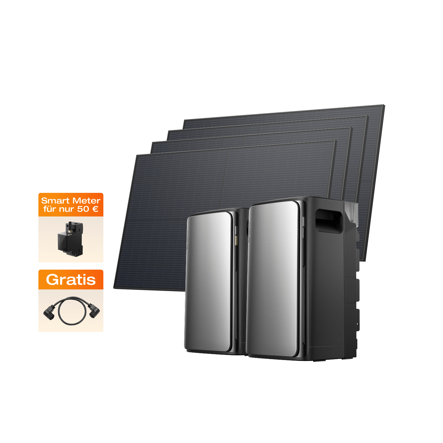 EcoFlow STREAM Ultra + AC Pro + 4 × 450 W Starres Solarpanel