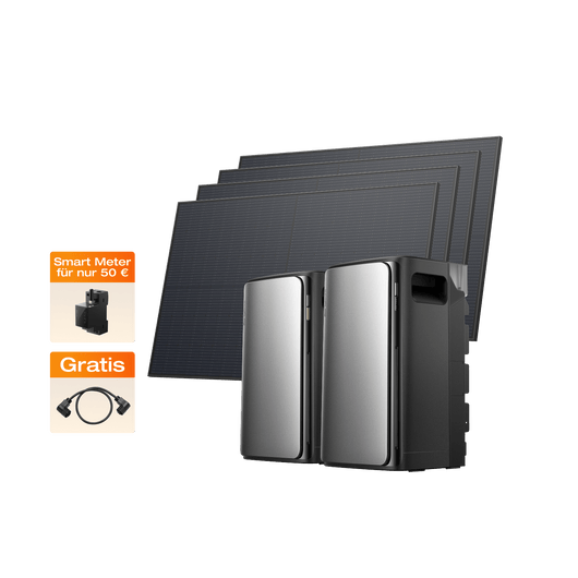 EcoFlow STREAM Ultra/Pro/Max Balkonkraftwerk mit Speicher STREAM Ultra (0 % MwSt. – nur in Deutschland) / STREAM AC Pro + 4 × 450 W Starres Solarpanel (mit 1 × GRATIS STREAM Parallelkabel)