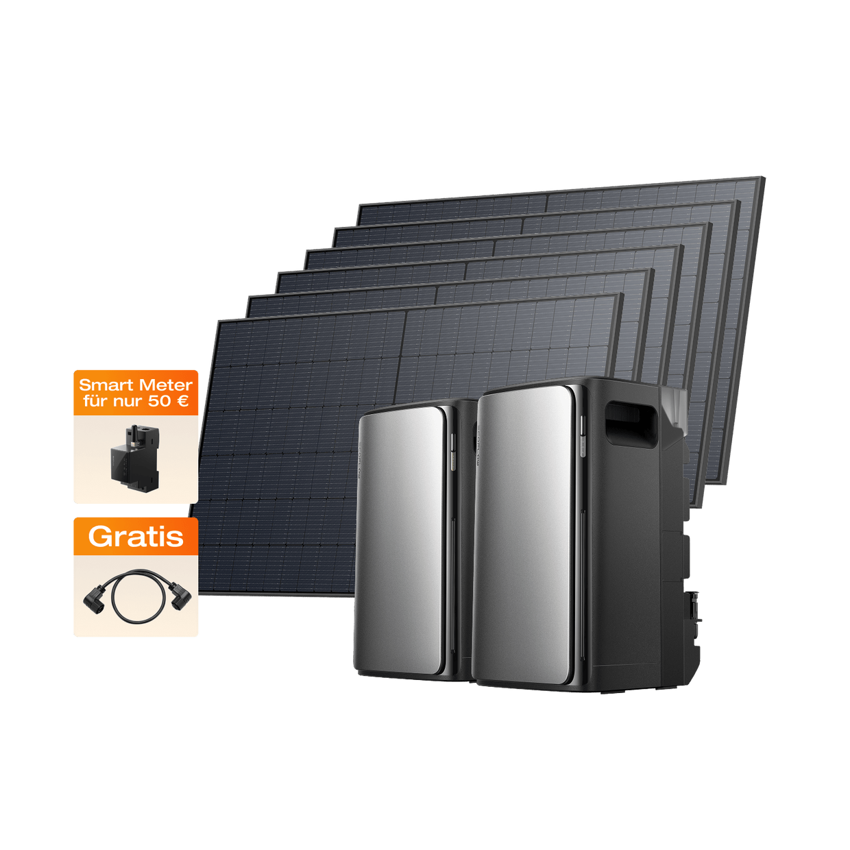 EcoFlow STREAM Ultra/ STREAM Pro Balkonkraftwerk mit Speicher (7 MPPT | 3 840 Wh Kapazität | 2 700 Wp) STREAM Ultra + STREAM Pro (Gratis 1 × Parallelkabel)  + 6 x 450 W Starres Solarpanel (0 % MwSt. – nur in Deutschland)