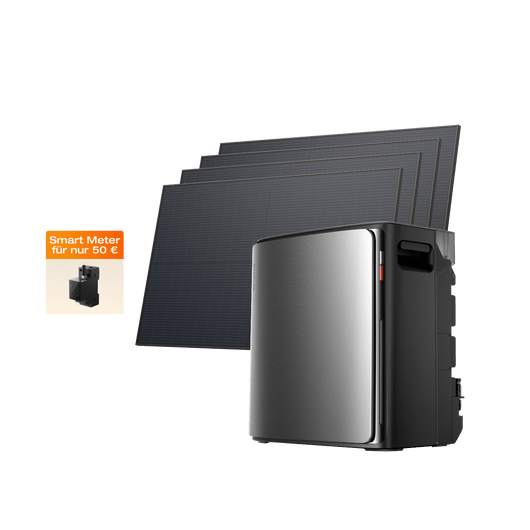 EcoFlow STREAM Ultra X Balkonkraftwerk mit Speicher STREAM Ultra X (0 % MwSt. – nur in Deutschland) / 4 × 450 W Starres Solarpanel