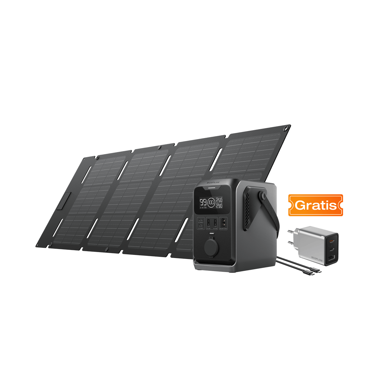 EcoFlow TRAIL Serie DC Tragbare Powerstation TRAIL 300 DC+45 W Solarpanel (Typ C)