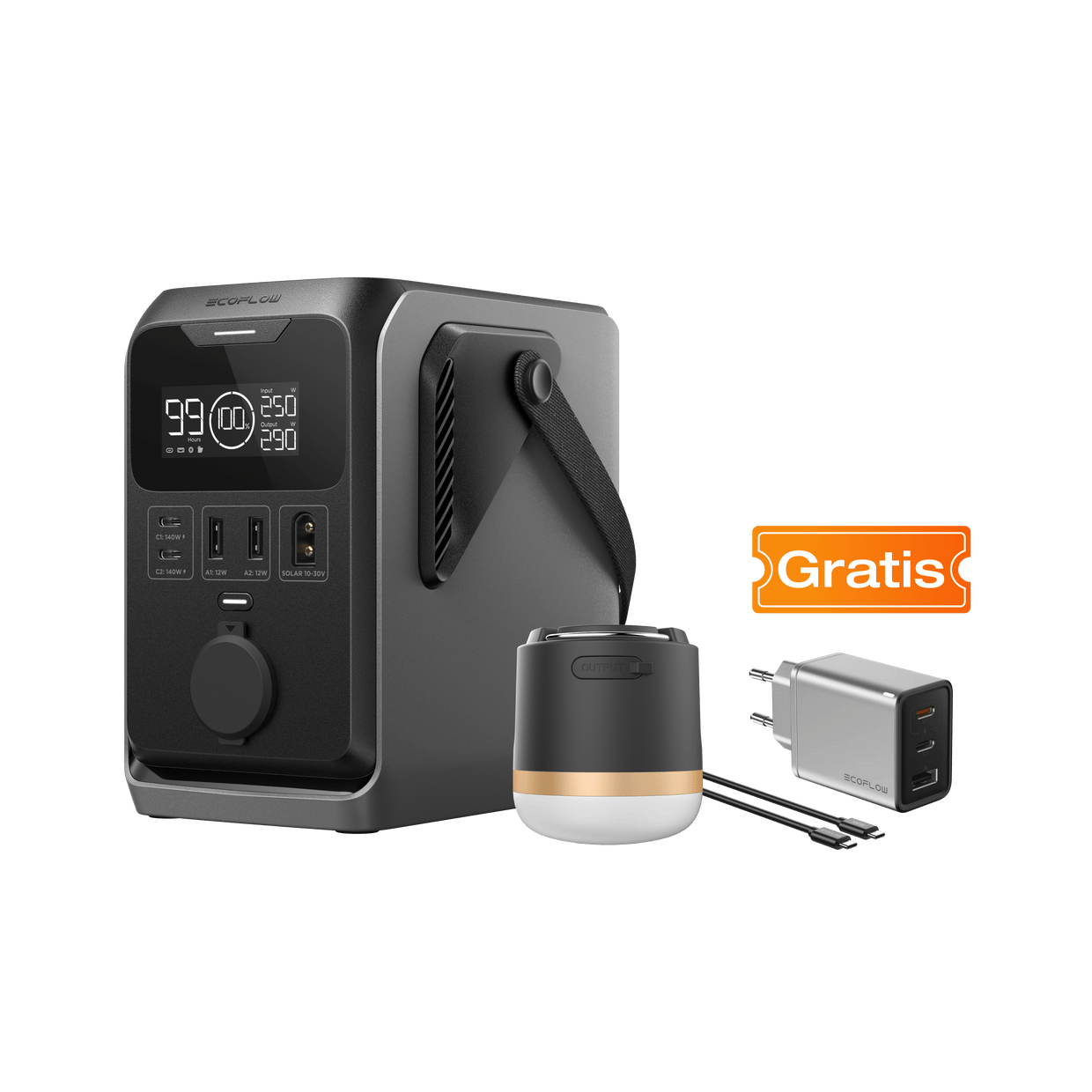 EcoFlow TRAIL Serie DC Tragbare Powerstation TRAIL 300 DC+Campinglampe