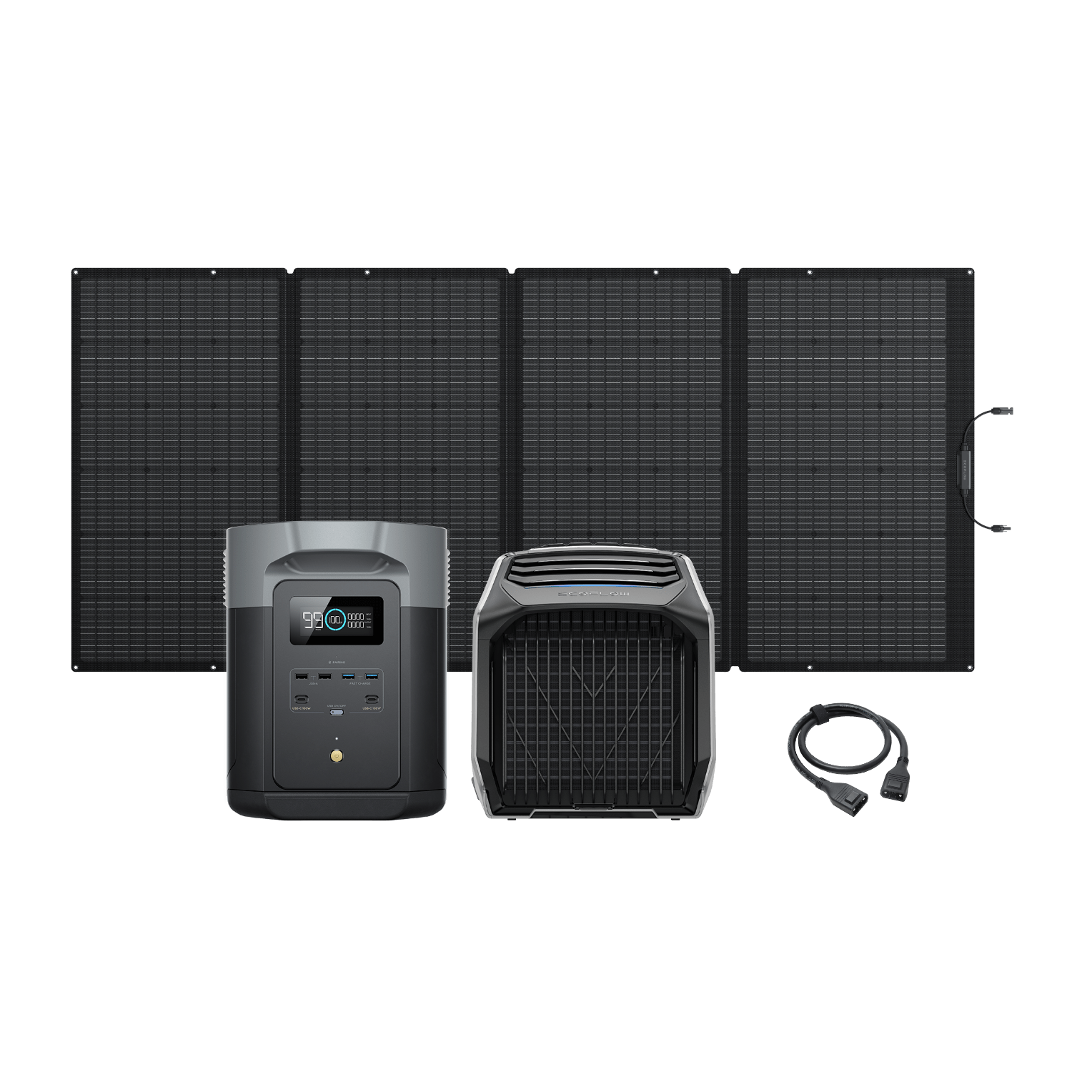 EcoFlow WAVE 2 + DELTA 2 Max + 400W Tragbares Solarpanel + XT150 WAVE 2 + DELTA 2 Max + 400W Tragbares Solarpanel + XT150