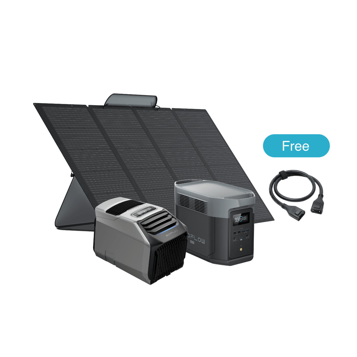 EcoFlow WAVE 2 + DELTA 2 Max + 400W Tragbares Solarpanel + XT150 WAVE 2 + DELTA 2 Max + 400W Tragbares Solarpanel + XT150