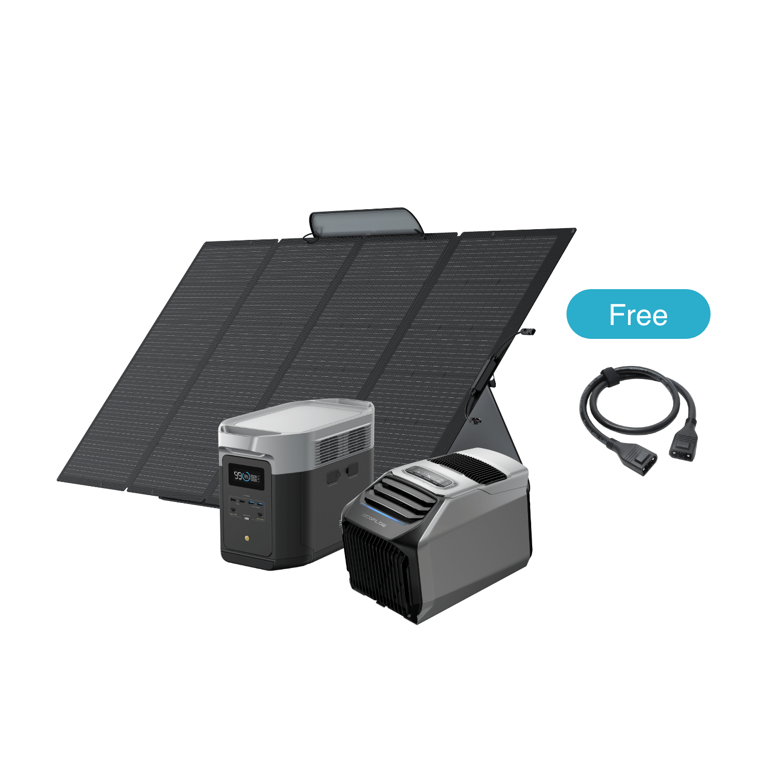 EcoFlow WAVE 2 + DELTA 2 Max + 400W Tragbares Solarpanel + XT150 WAVE 2 + DELTA 2 Max + 400W Tragbares Solarpanel + XT150