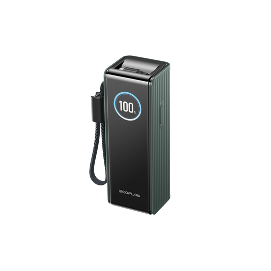 » EcoFlow RAPID 25000mAh Powerbank in Grün, mit einziehbaren Kabeln (100% off)